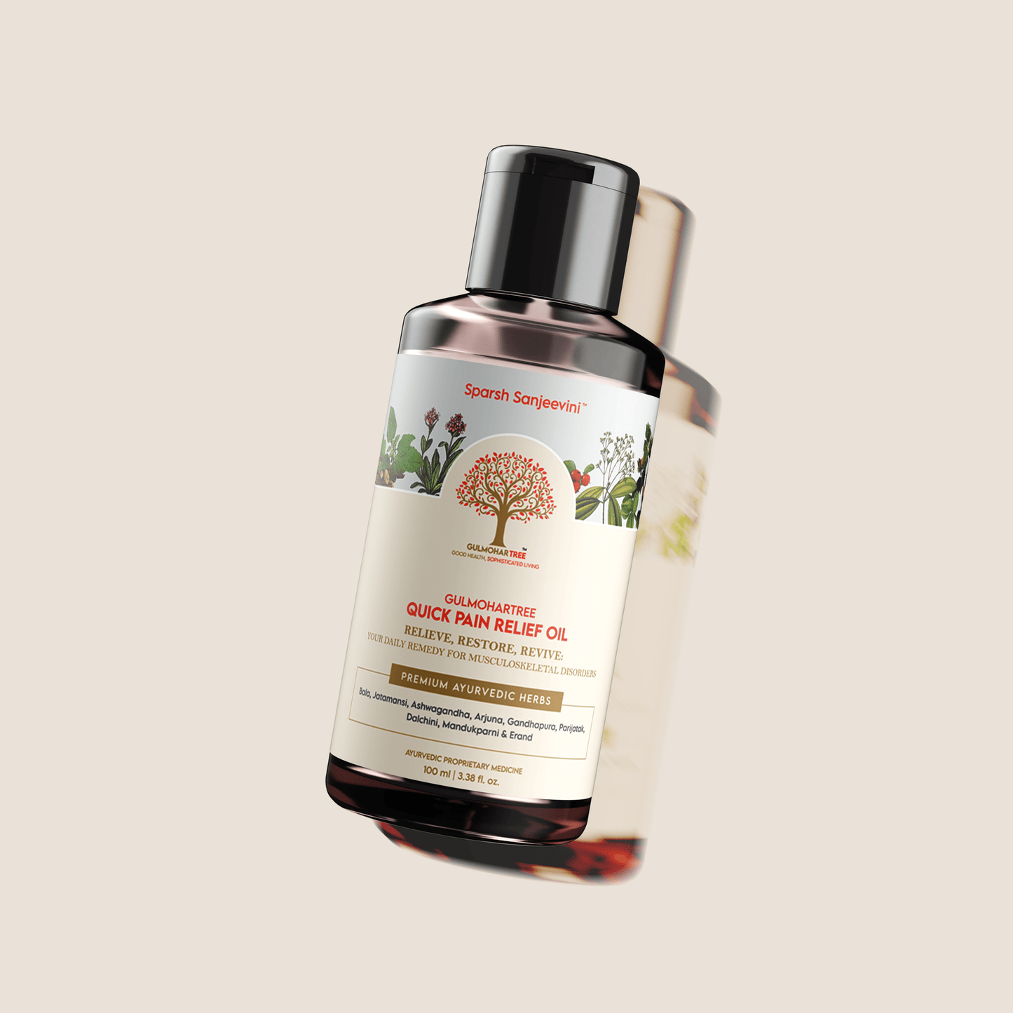 Gulmohartree Quick Pain Relief Oil - 100ml - Quick Pain Relief Oil - Gulmohartree