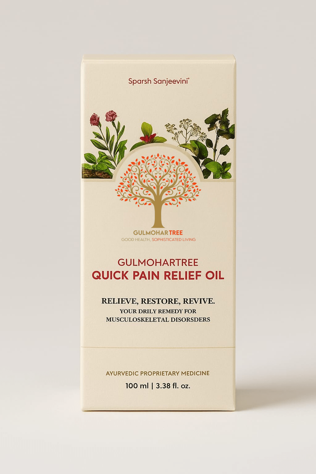 Gulmohartree Quick Pain Relief Oil - 100ml - Quick Pain Relief Oil - Gulmohartree